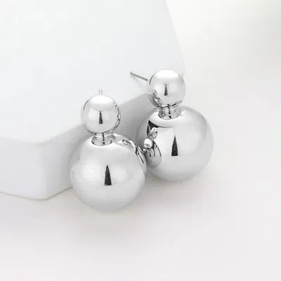 Fashnzfab Double Metal Ball Earrings In Multi