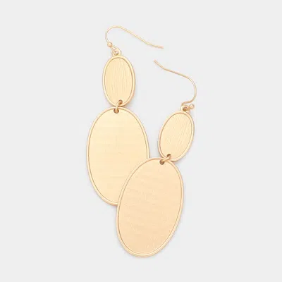 Fashnzfab Double Metal Oval Link Dangle Earrings In Gold