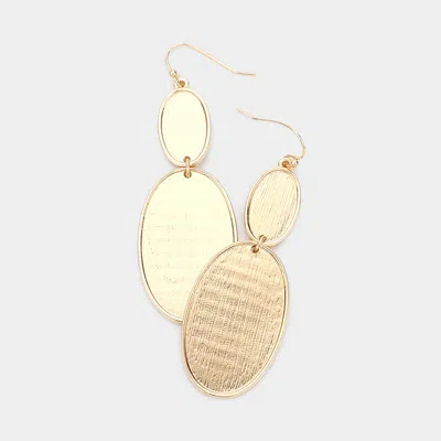Fashnzfab Double Metal Oval Link Dangle Earrings In Gold