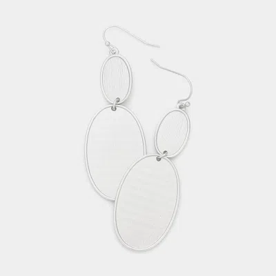 Fashnzfab Double Metal Oval Link Dangle Earrings In Metallic