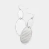 Fashnzfab Double Metal Oval Link Dangle Earrings In Multi