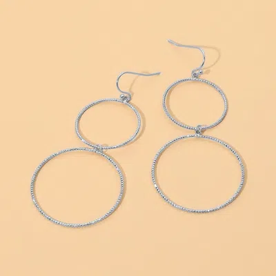 Fashnzfab Double Metal Wire Circle Link Drop Earrings In Multi