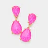 Fashnzfab Double Neon Teardrop Link Dangle Evening Earrings In Multi