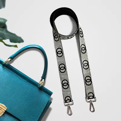 Fashnzfab Double Open Circle Link Bling Bag Strap In Multi
