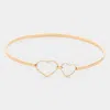 Fashnzfab Double Open Metal Heart Link Bangle Bracelet Gold In Gold