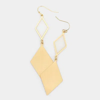 Fashnzfab Double Rhombus Link Dangle Earrings - White