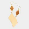 Fashnzfab Double Rhombus Link Dangle Earrings In Brown