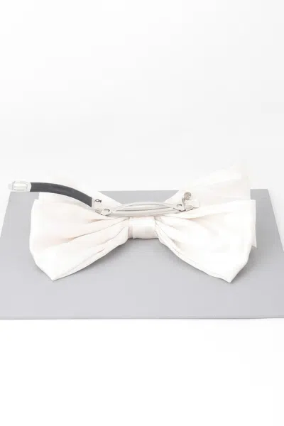 Fashnzfab Double Ribbon Hair Clip In Beige
