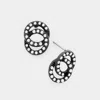 Fashnzfab Double Round Stud Earrings In Multi