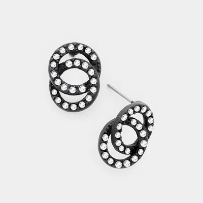 Fashnzfab Double Round Stud Earrings In Multi