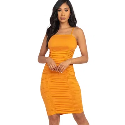 Fashnzfab Double Ruched Front And Ruched Back Detail Mini Dress In Multi