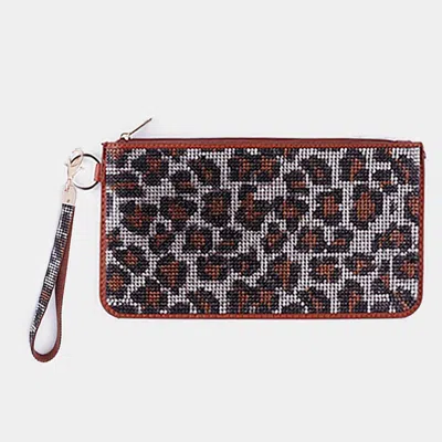 Fashnzfab Double Sided Bling Wristlet Wallet/clutch Bag In Blue