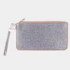 Fashnzfab Double Sided Bling Wristlet Wallet/clutch Bag In Silver
