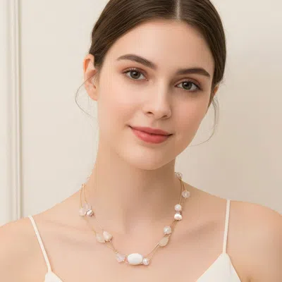 Fashnzfab Double Strand Beaded Necklace In Multi
