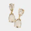 Fashnzfab Double Teardrop Link Dangle Evening Earrings In Gold