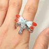 Fashnzfab Dragonfly Accent Stretch Ring In Silver