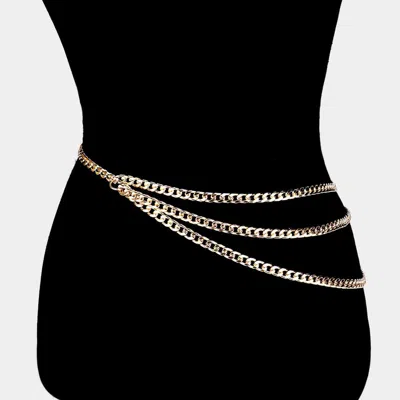 Fashnzfab Draped Metal Chain Belt In Gold