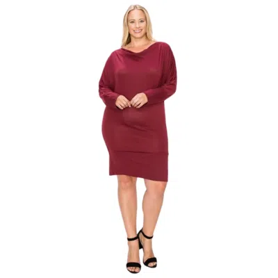 Fashnzfab Draped Neck Long Sleeve Dress In White