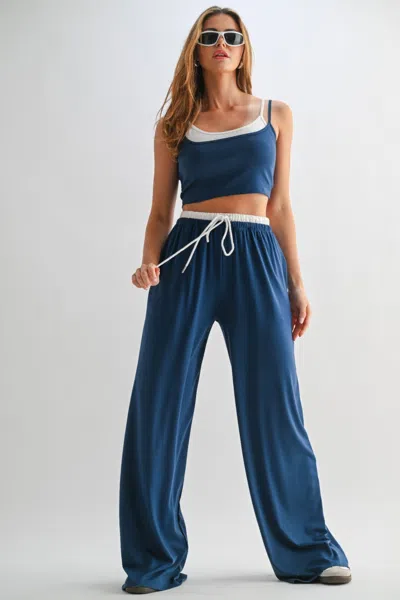 Fashnzfab Drawstring Lounge Pants & Crop Top Set