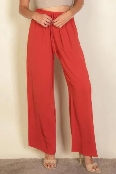 Fashnzfab Drawstring Waist Wide Leg Minimalist Pants In Yellow