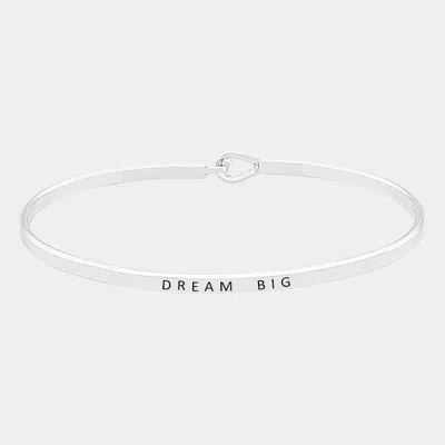 Fashnzfab Dream Big Thin Metal Hook Bracelet Rhodium In Multi
