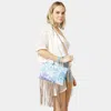 Fashnzfab Dream Catcher Print Tassel Wristlet Clutch / Crossbody Bag In Blue