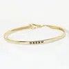 Fashnzfab Dream Engraved Thin Brass Metal Bangle Bracelet Gold In Gold