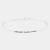 Fashnzfab Dreams Come True Thin Metal Hook Bracelet Rhodium In Multi