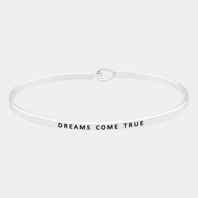 Fashnzfab Dreams Come True Thin Metal Hook Bracelet Rhodium In Multi