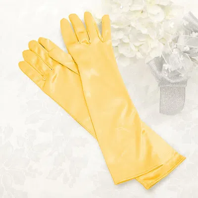 Fashnzfab Dressy Satin Gloves In Yellow