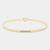 Fashnzfab Drippin Thin Brass Metal Hook Bracelet Gold In Gold