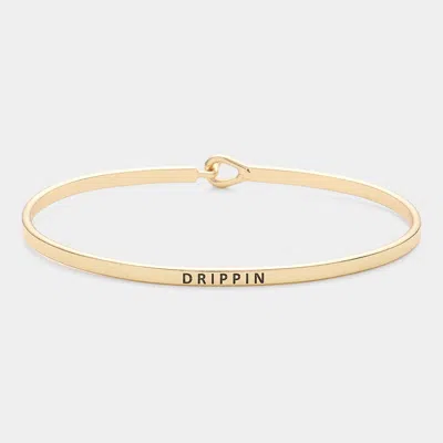 Fashnzfab Drippin Thin Brass Metal Hook Bracelet Gold