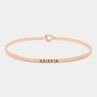 Fashnzfab Drippin Thin Brass Metal Hook Bracelet Rose Gold In Multi