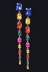 Fashnzfab Dripping Stone Earring In Multi