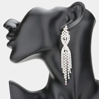 Fashnzfab Dropped Rhinestone Dangle Evening Earrings In Multi