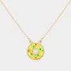 Fashnzfab Druzy Donut Pendant Necklace In Multi
