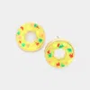 Fashnzfab Druzy Donut Stud Earrings - Neon, Yellow In Yellow