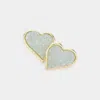Fashnzfab Druzy Heart Stud Earrings In Multi
