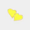 Fashnzfab Druzy Heart Stud Earrings In Yellow