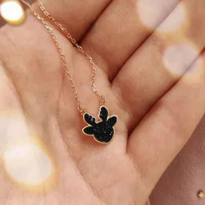Fashnzfab Druzy Reindeer Pendant Necklace In Purple