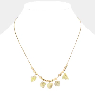 Fashnzfab Druzy Station Necklace In Gold