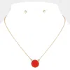 Fashnzfab Druzy Stone Pendant Necklace In Red