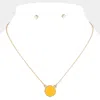 Fashnzfab Druzy Stone Pendant Necklace In Yellow