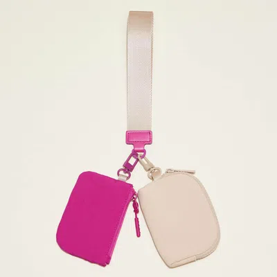 Fashnzfab Dual Wristlet Keychain Coin Purse Pouch Bags In Multi