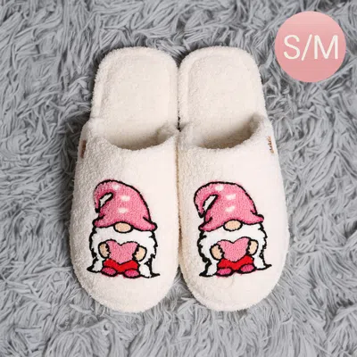 Fashnzfab Dwarf Print Soft Home Indoor Floor Slippers White S/m