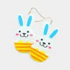 Fashnzfab Easter Bunny Resin Dangle Earrings In Blue