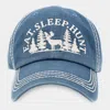 Fashnzfab Eat. Sleep. Hunt Reindeer Vintage Baseball Cap In Multi
