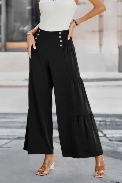 Fashnzfab Elastic High Waist Wide Leg Long Palazzo Pants