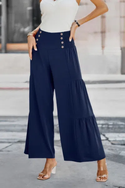Fashnzfab Elastic High Waist Wide Leg Long Palazzo Pants
