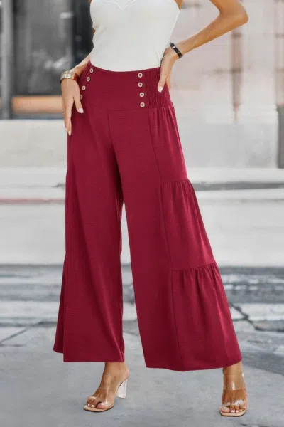 Fashnzfab Elastic High Waist Wide Leg Long Palazzo Pants